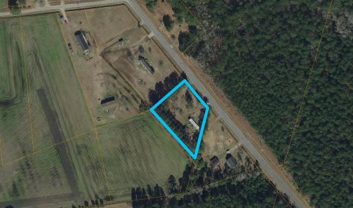 Aerial view of property's location with property p