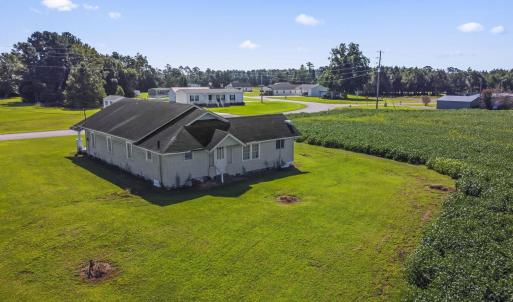 Drone / aerial view of a tree filled landscape