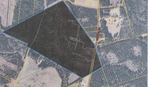Aerial view of property's location with property b