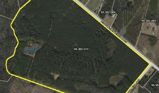Aerial view of property's location with property p