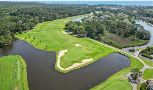 Drone / aerial view of a nearby body of water and