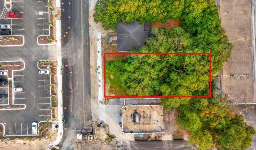 Aerial view of property's location with property p