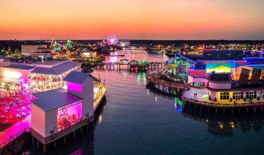 Aerial view at dusk of a water view