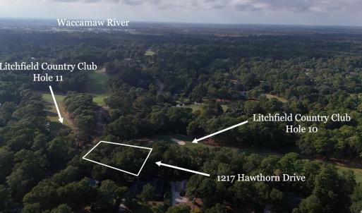 Aerial view of property's location with a forest a