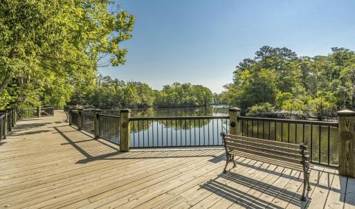 Wooden terrace with a water view