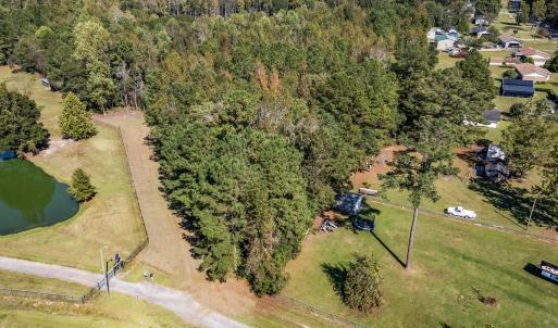 Aerial view of a nearby body of water