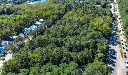 Aerial overview of property's location with a larg