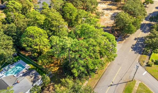 Drone / aerial view of a pool