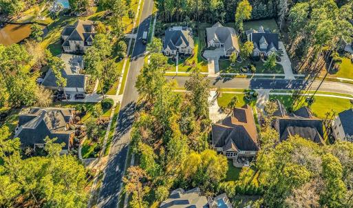 Aerial perspective of suburban area