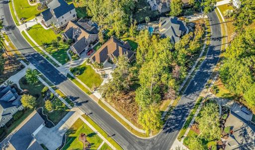 Aerial perspective of suburban area