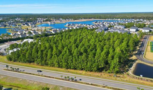 Aerial perspective of suburban area featuring a la