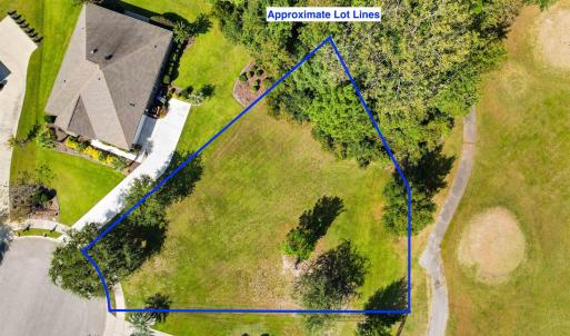 Aerial view of property's location with property p