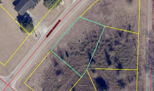 Aerial view of property's location with property p