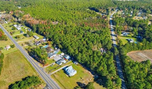 Aerial overview of property's location with a heav
