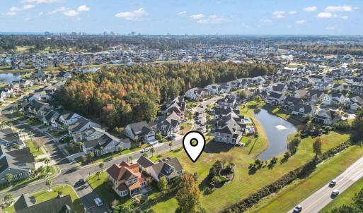 Aerial view of property's location featuring nearb