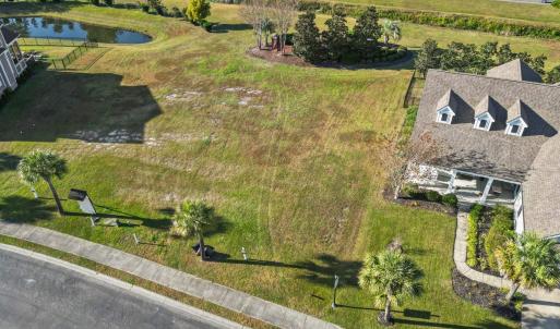 Aerial view of a nearby body of water