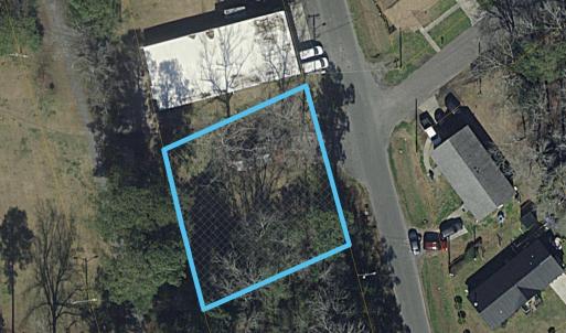 Aerial view of property's location with property p