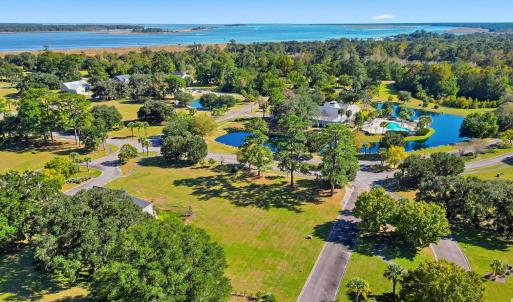 Drone / aerial view of a large body of water