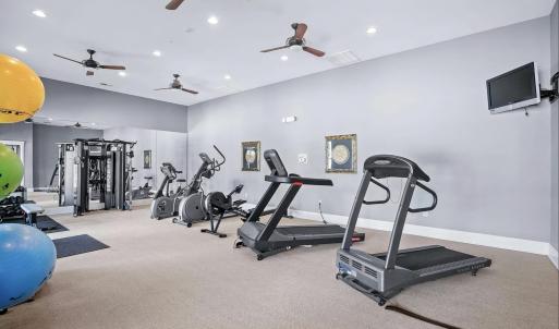 Exercise room with recessed lighting
