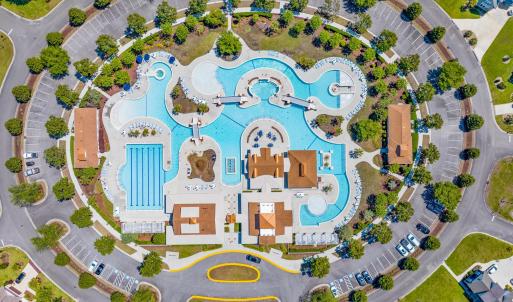Drone / aerial view of a pool area