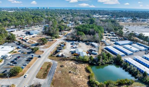 Bird's eye view of a nearby body of water