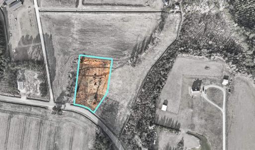 Aerial view of property's location with property p