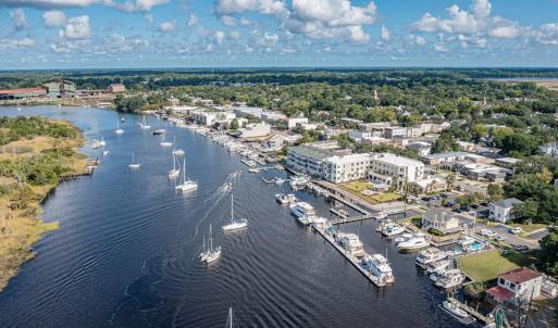 Aerial view of a large body of water