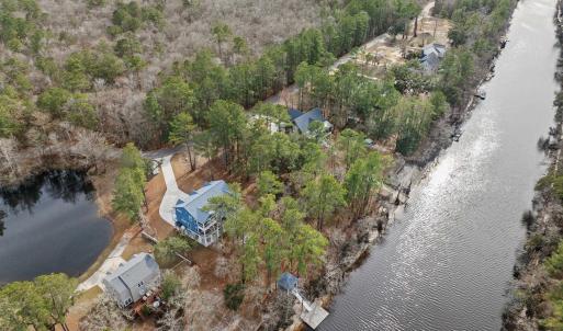 Drone / aerial view of a nearby body of water