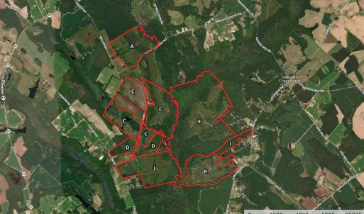 Aerial map of property and surrounding area with p