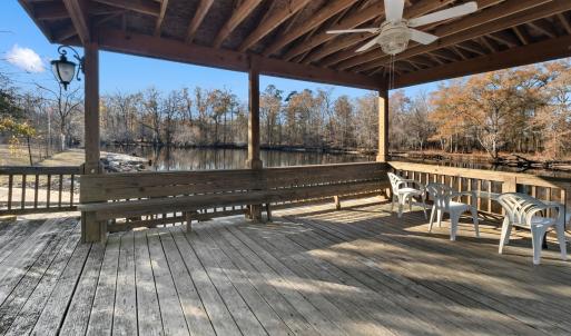Gazebo with ceiling fan overlooking the Lumber Riv