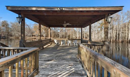 Gazebo with ceiling fan overlooking the Lumber Riv