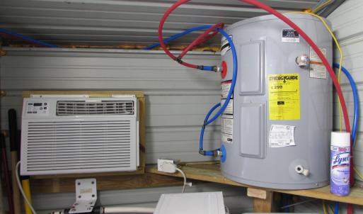 Each part of the building has window units for hea