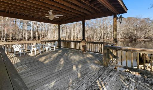 Gazebo with ceiling fan overlooking the Lumber Riv