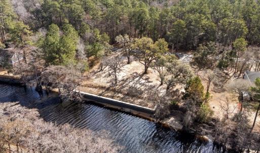 Bird's eye view of a nearby body of water