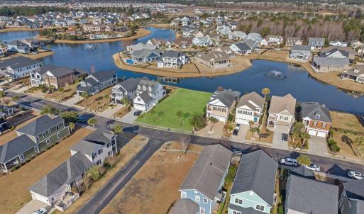 Aerial perspective of suburban area featuring a ne