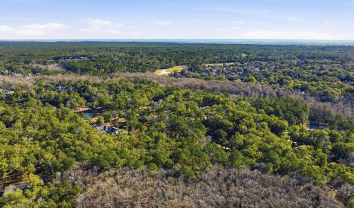 Aerial view of property's location with a forest