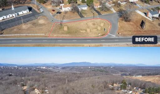Digitally altered photo. The building does not exist but is being used to show the potential development of the property.
