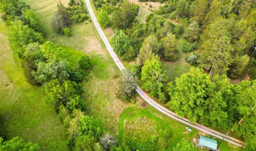 Aerial view of lot from the back with Two Bid road running along the front.