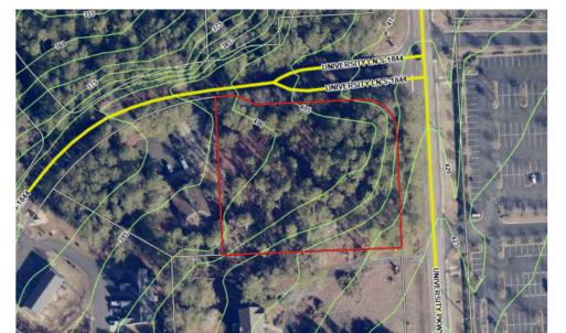 topo 1.4 acres university