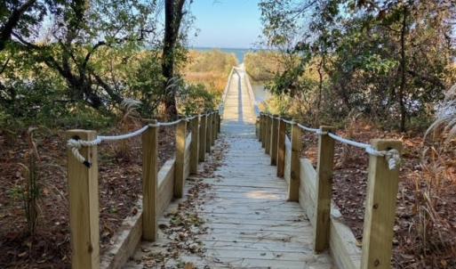 Walkway to the private beach