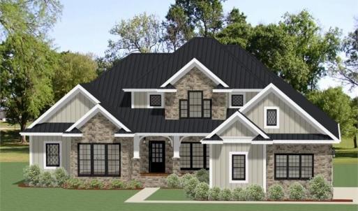 This is an example of the House Plan that is approved for affluent Crown Ridge Estates. As of 2024 the value of the home being built and the one starting construction soon is $1,000,000 to $1,300,000. Purchasers should anticipate to spend 1M turn key.