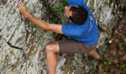 Bouldering Riven Rock in the George Washington National Forest, neighboring the Highlands of Rawley Springs Hinton, VA