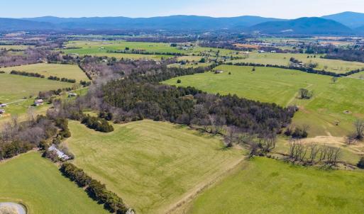 When viewed from the street, this view is from the back left (west) corner, with Elkton and the Blue Ridge in the distance.