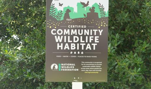 Lake Monticello is certified as a Community Wildlife Habitat.