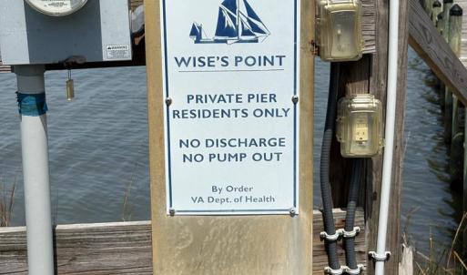 private pier for Wise's Point residents