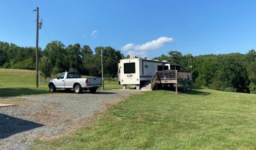 Camper Setup w/Deck on Concrete Pad