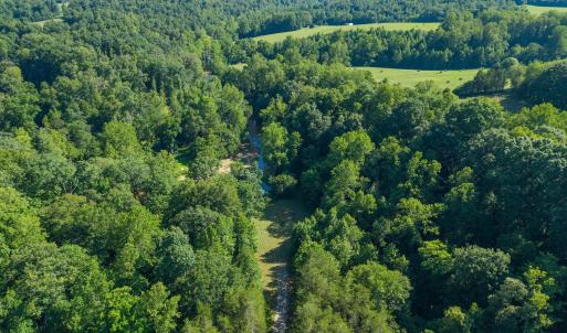 Aerial view of wooded acreage