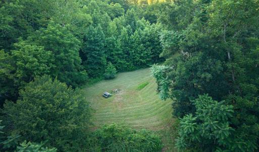 Aerial view of clearing at river