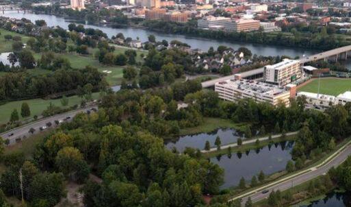 Savannah River, ball park in the distanc