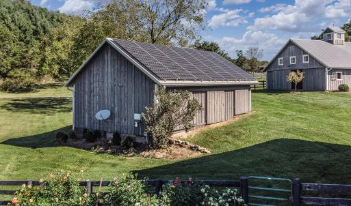 Hay barn with solar panels